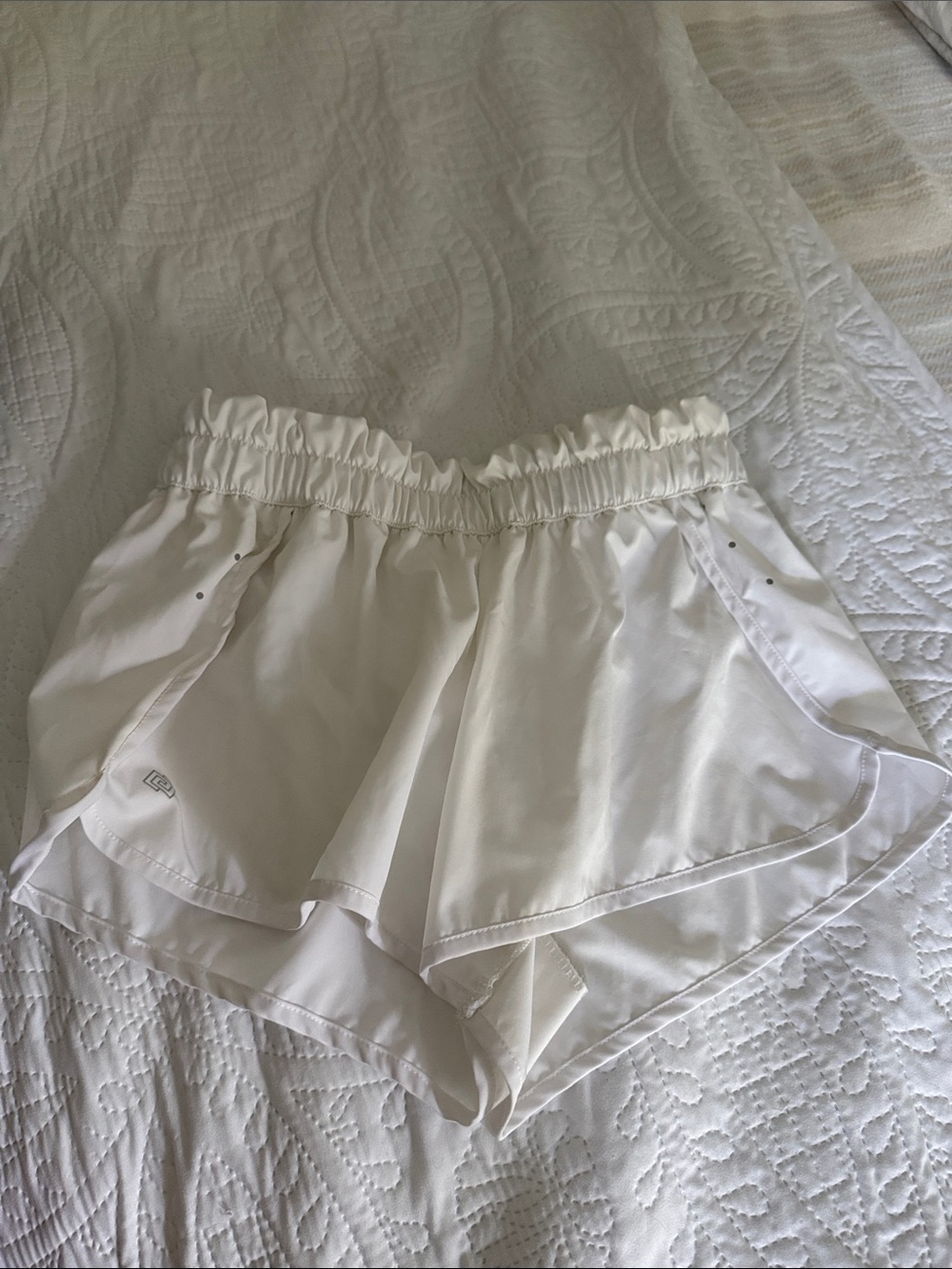 ZELOS White Lined Athletic Shorts